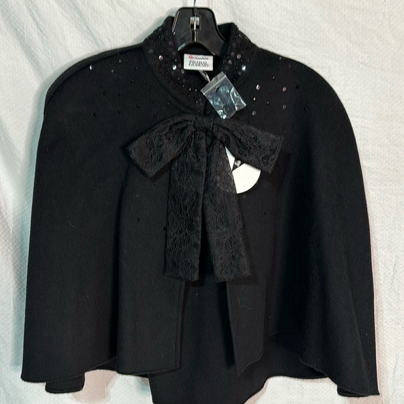 Prabal Gurung for target black sequined lace bow cape nwt perfect - Picture 1 of 10